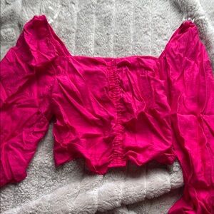Fuchsia Off-Shoulder Blouse
